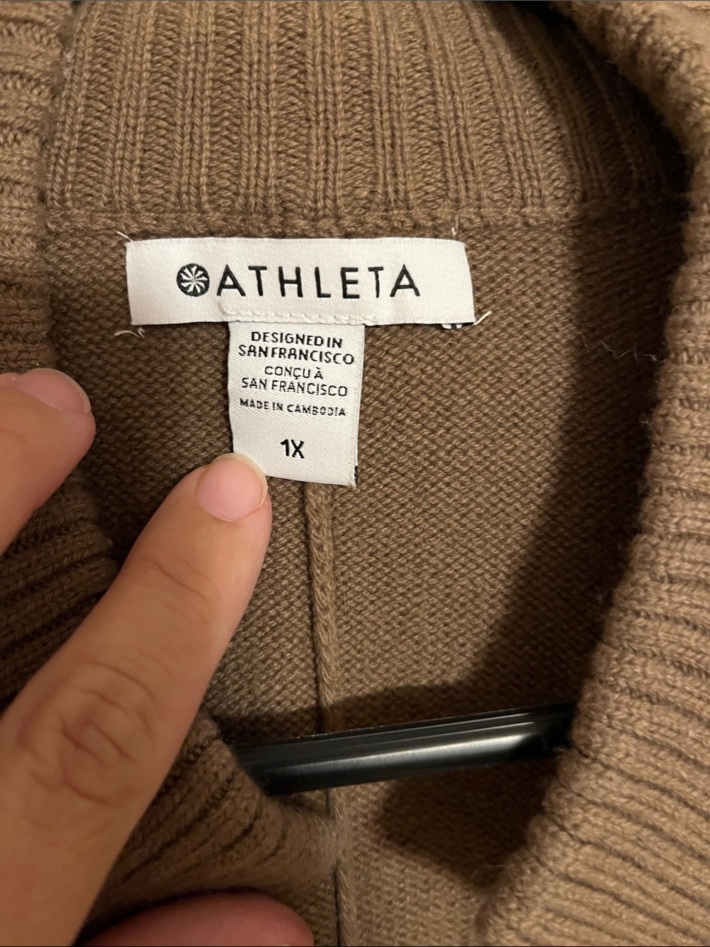 Athleta Long Open-Front cashmere blend Cardigan in Camel Brown - Picture 2 of 8